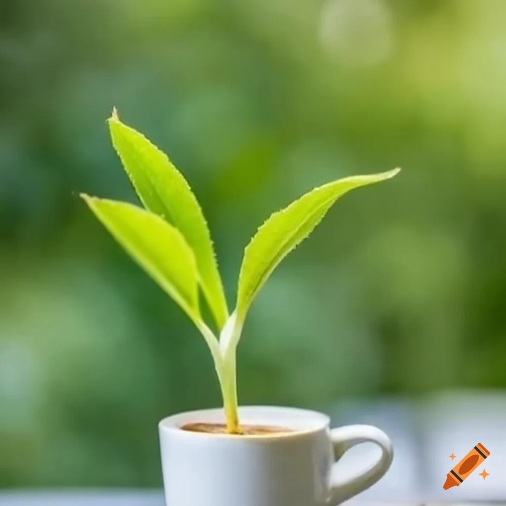 green plant growing from a coffee mug