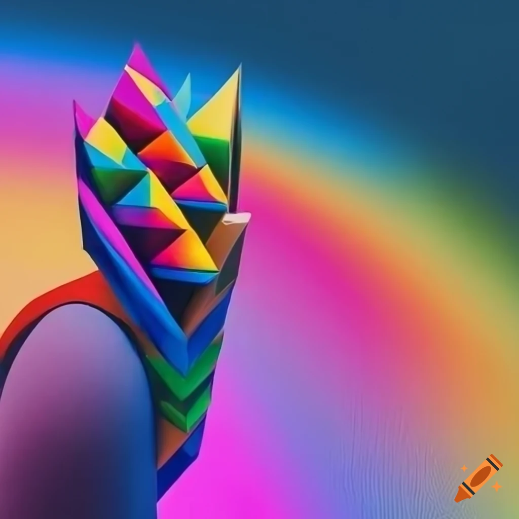 abstract art with vibrant colors and contrasting shadows