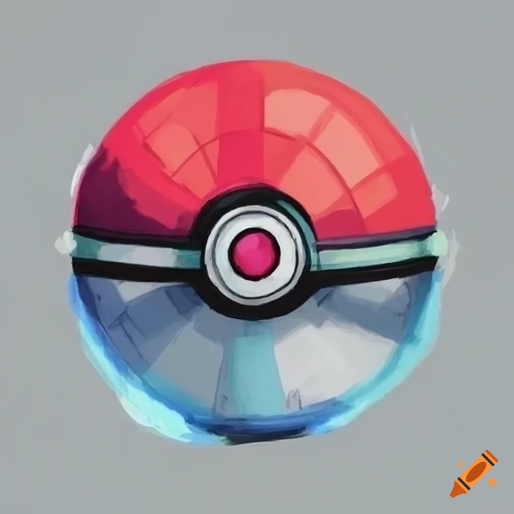 colorful sketch of a Pokéball
