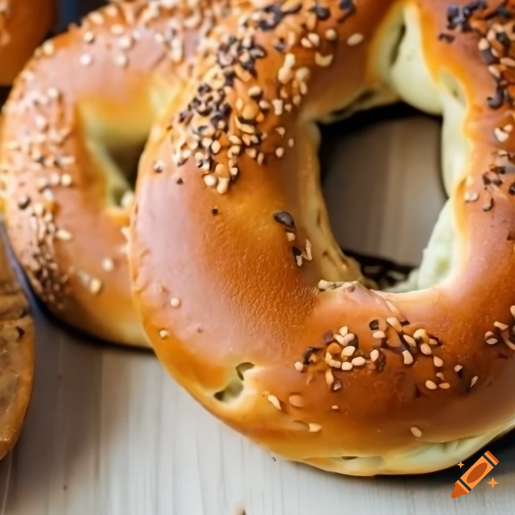 delicious bagel with cream cheese