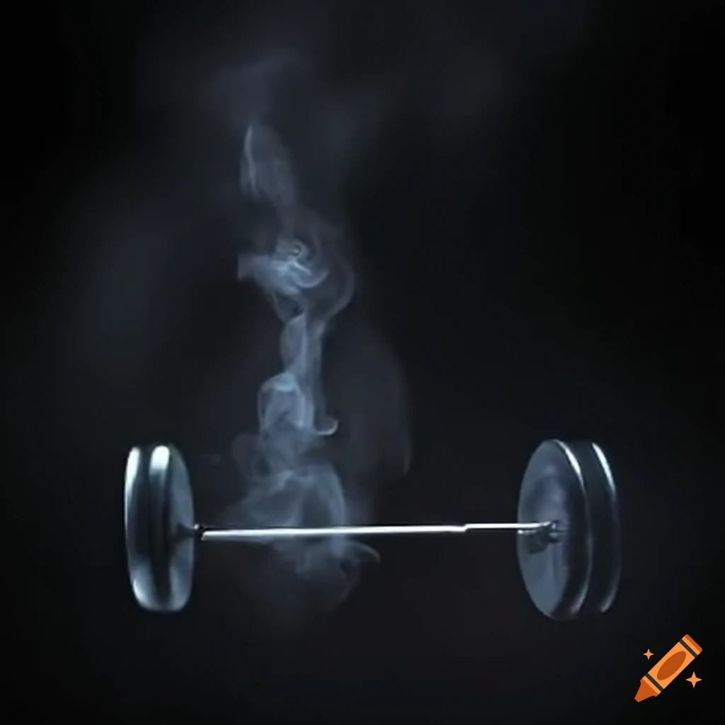 smoky barbell in a gym