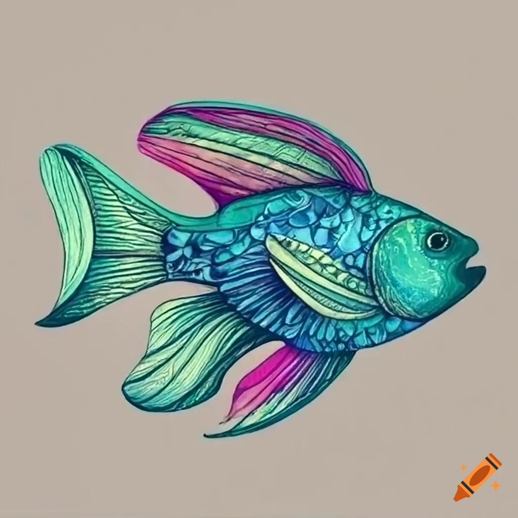 A Pretty Blue-colored Cartoon Fish Vector or Color Illustration Stock  Vector - Illustration of lavender, fins: 160152275