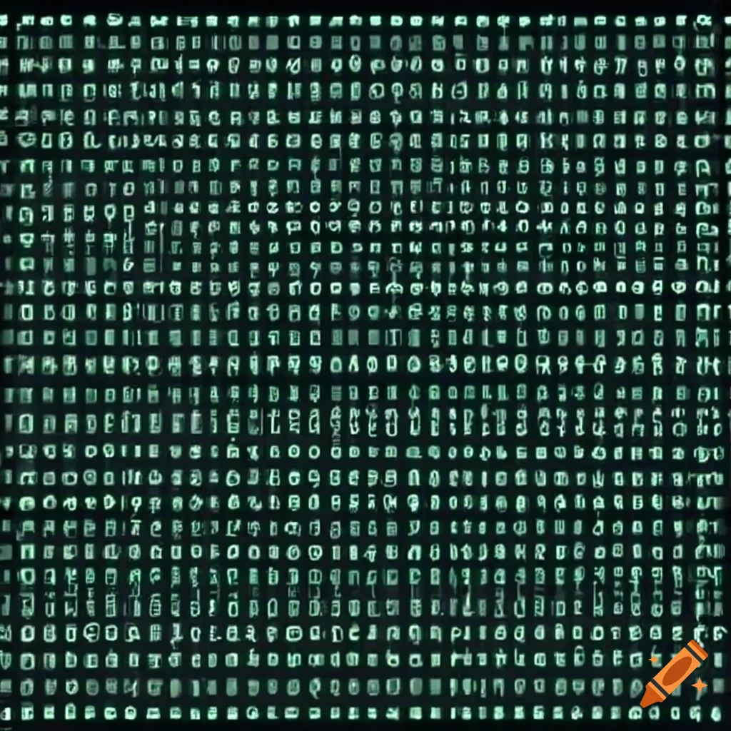 Digital screen displaying lines of code on Craiyon
