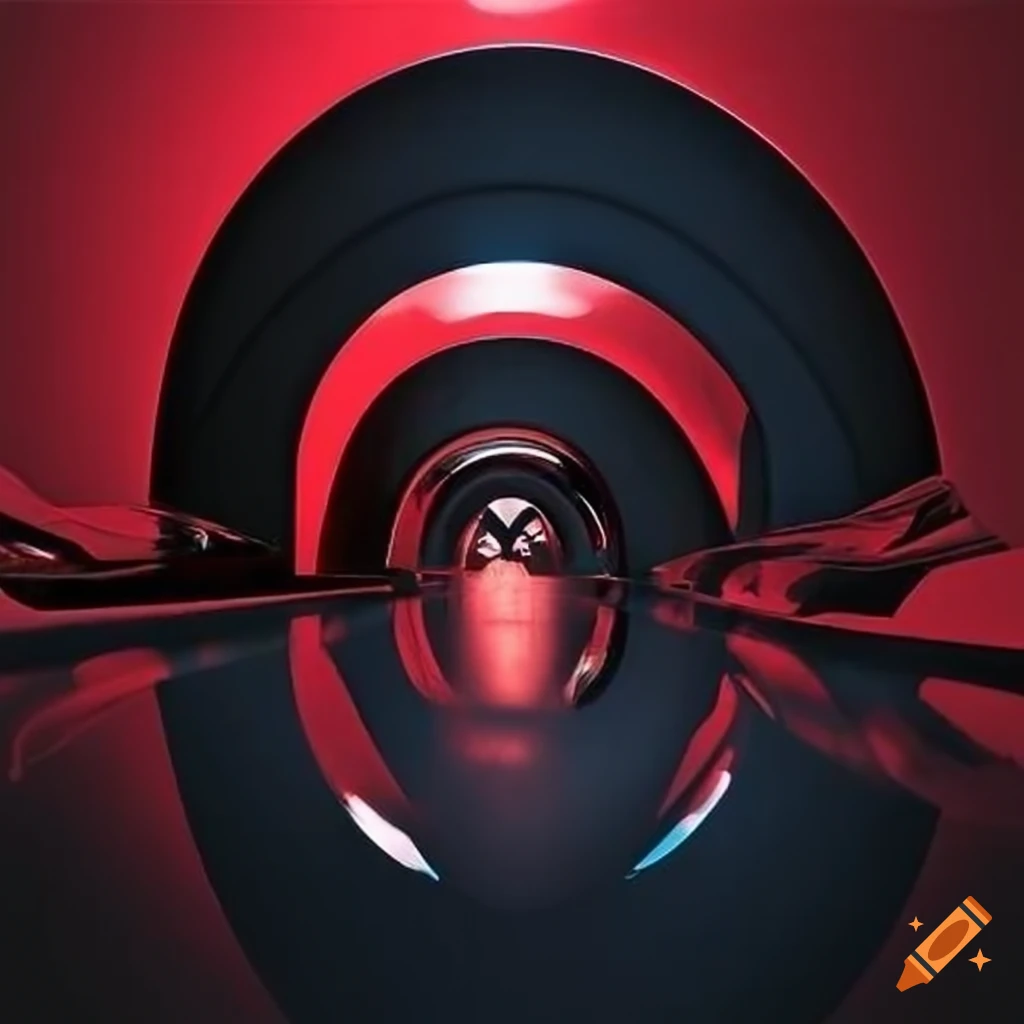 futuristic red and black house