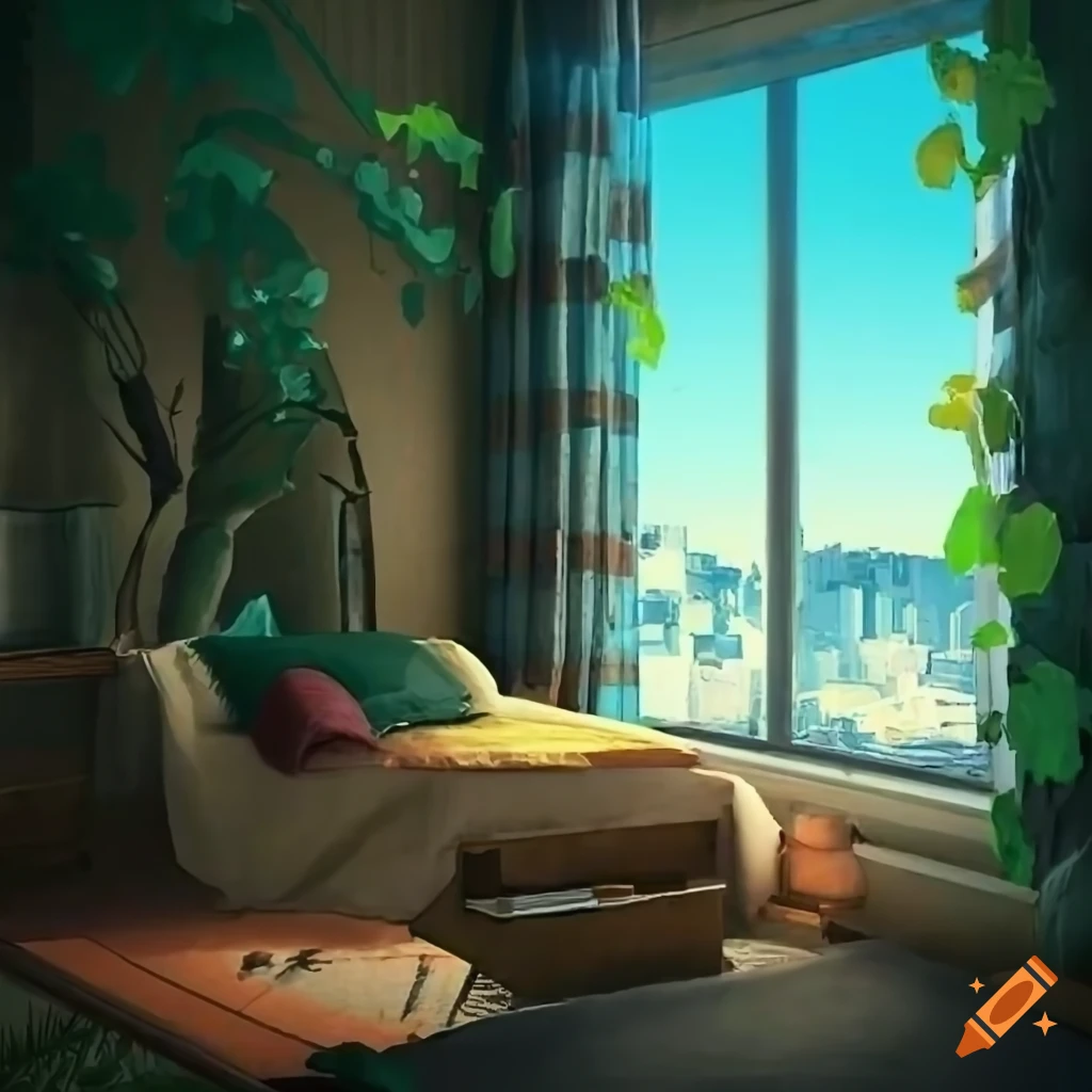 cozy-bedroom-with-wooden-bed-and-city-view-on-craiyon