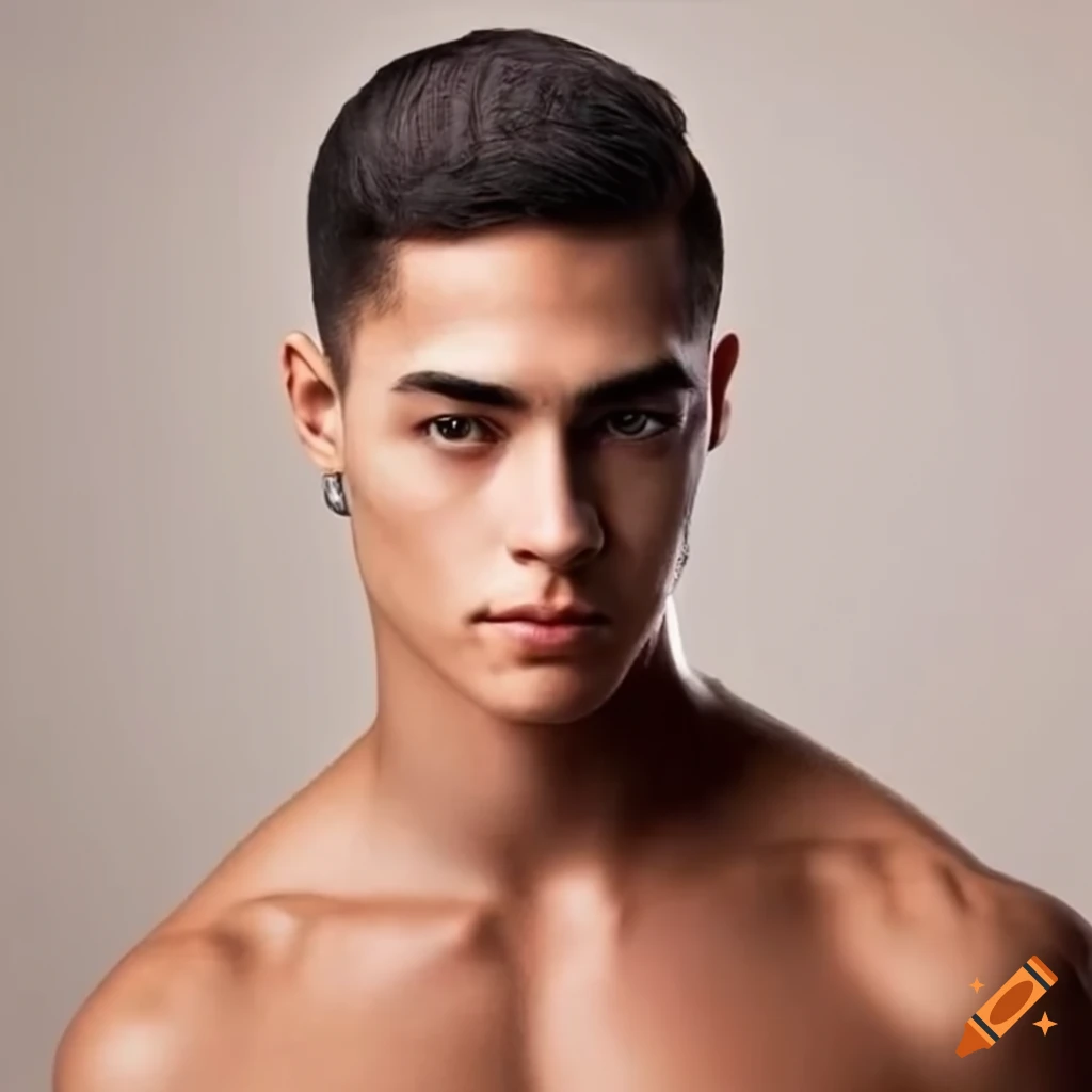 Handsome Young Man with Short Hair Stock Image - Image of portrait, hair:  219338021