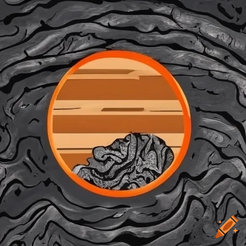 logo of a wooden barrel pouring lava