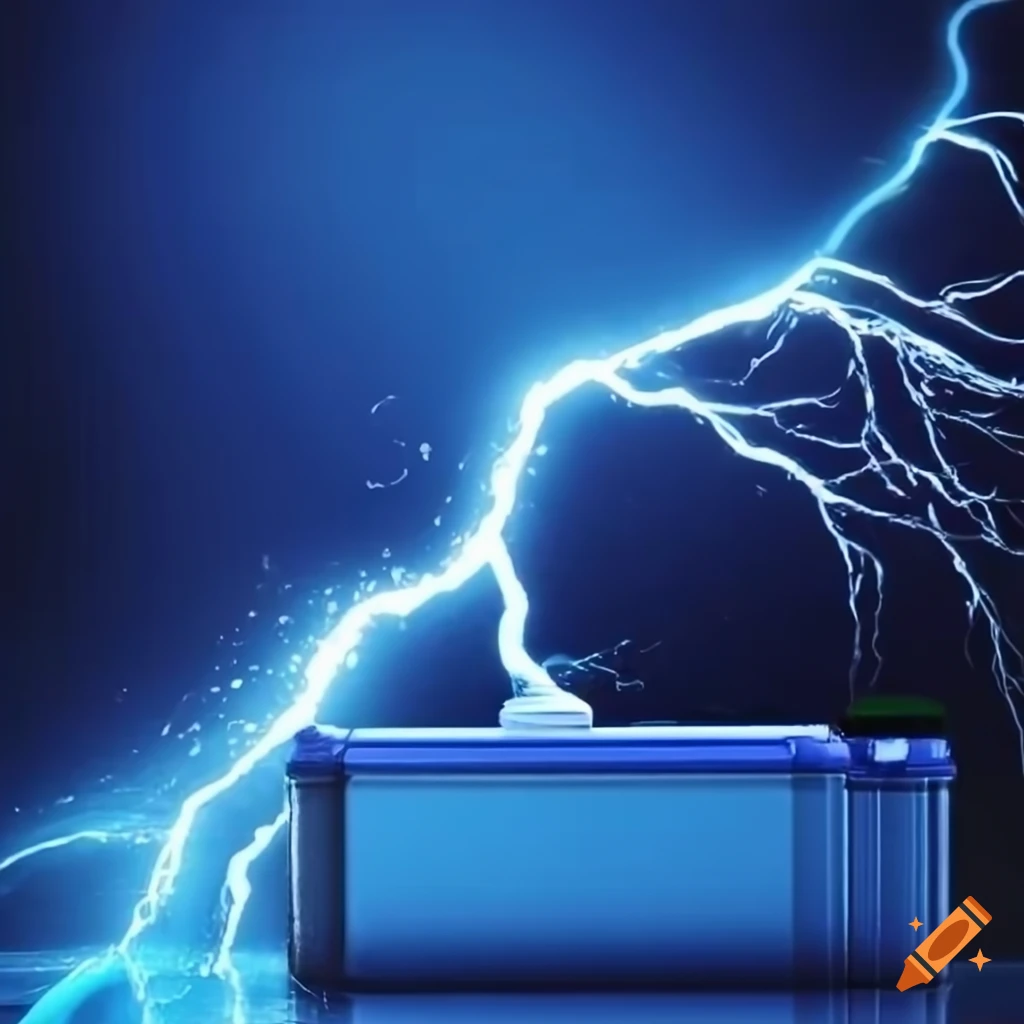 Car battery powered by lightning on Craiyon