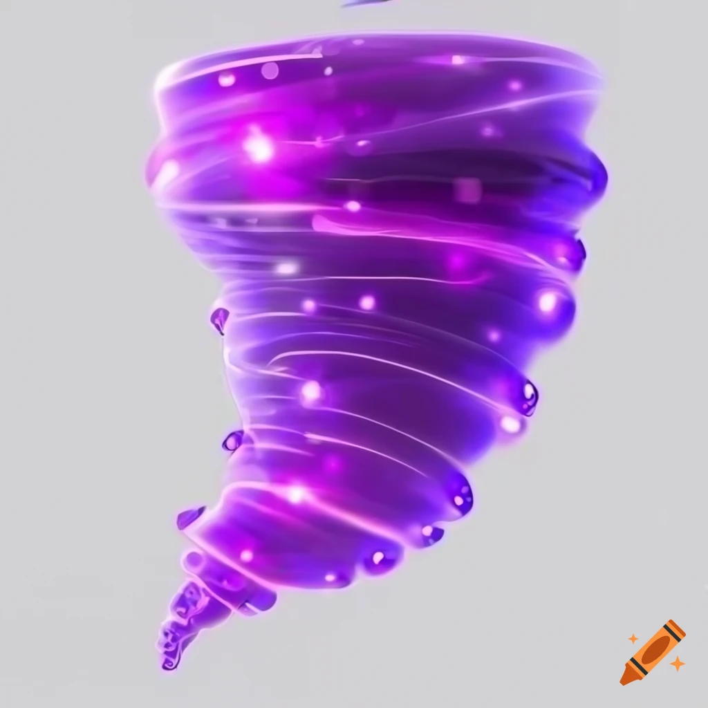cartoon illustration of a purple tornado on white background