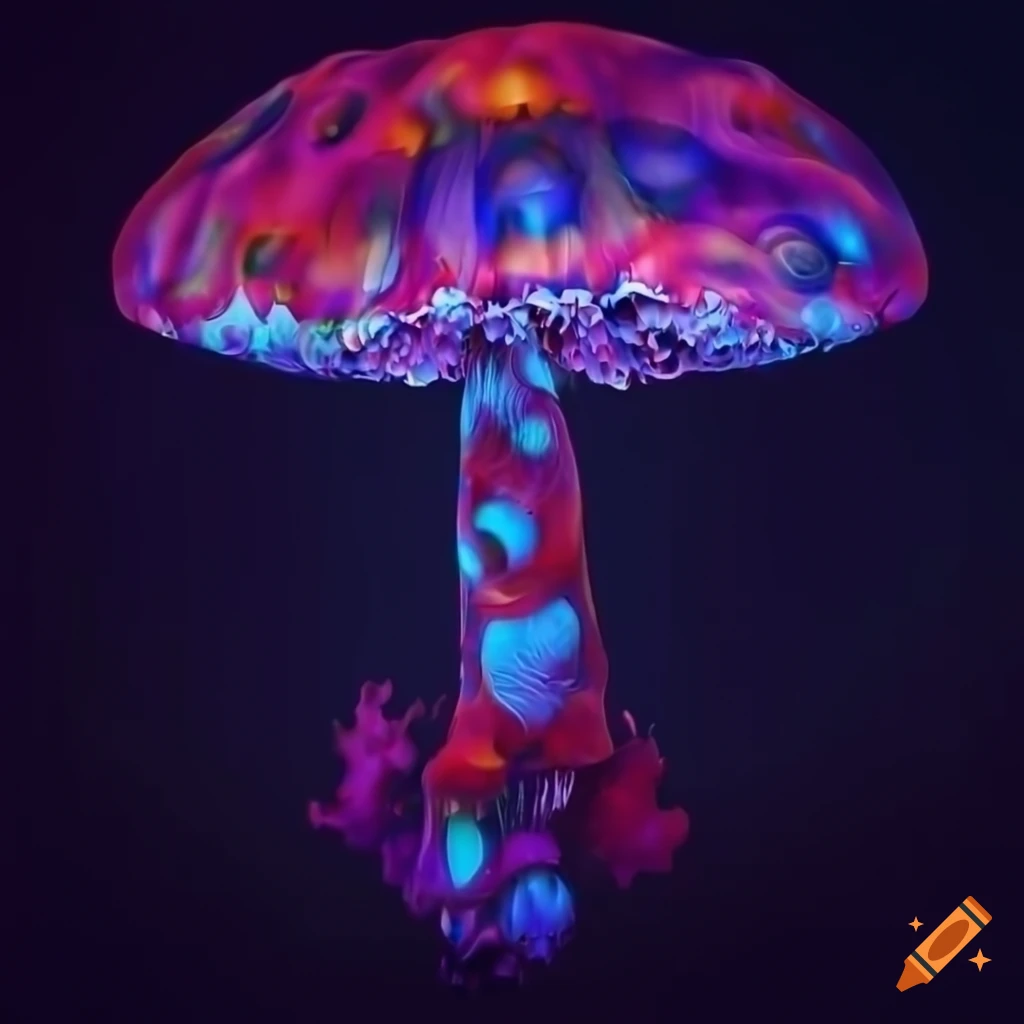 surreal 3D visuals with psychedelic mushrooms