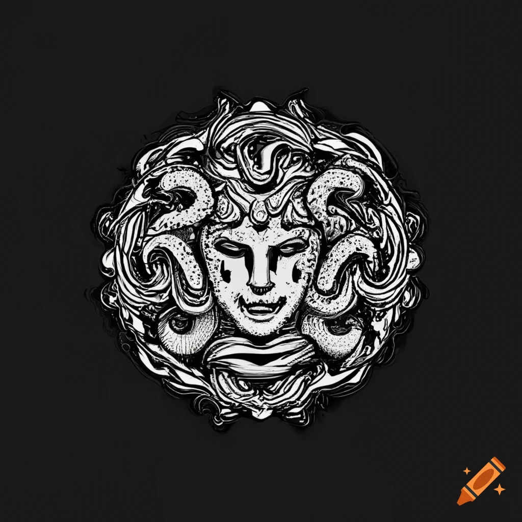 Intricate medusa logo design on Craiyon