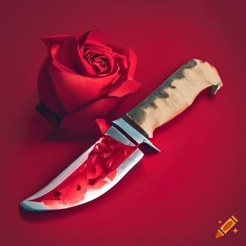 knife against a red background