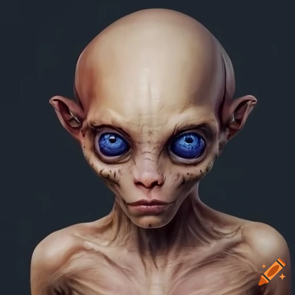 hyperrealistic depiction of an alien