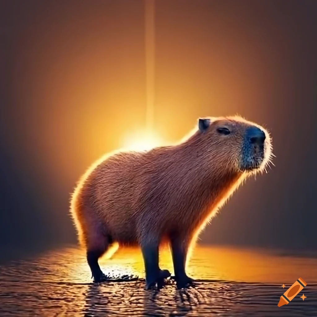 Capybara enjoying the sun on Craiyon