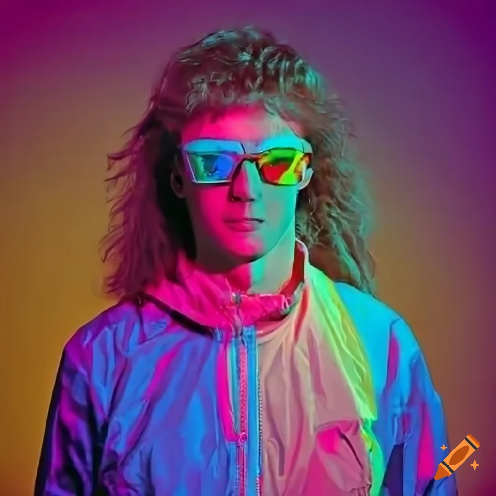 Young Man In 80s Retro Style Outfit On Craiyon