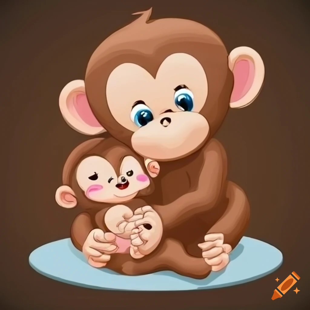 Monkey SVG Digital Download Cartoon Monkey Layered Animal Jungle Brown  Birthday Child Cricut Silhouette Cutfile Layer Kids Nursery Card - Etsy