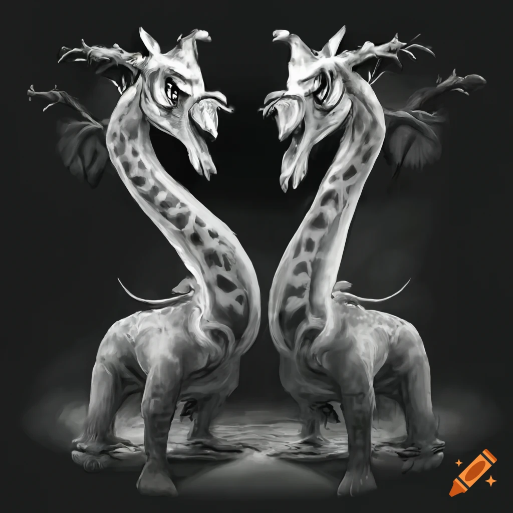 image of a three-headed hydra giraffe