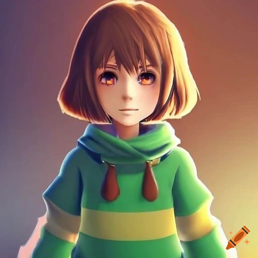 Angry frisk character from undertale on Craiyon