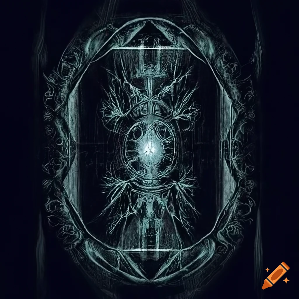 abstract ethereal tarot carpet with dark symbolism