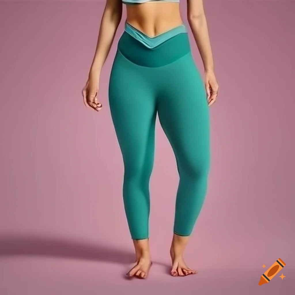 Stretchy leggings for women with a wide waistband on Craiyon