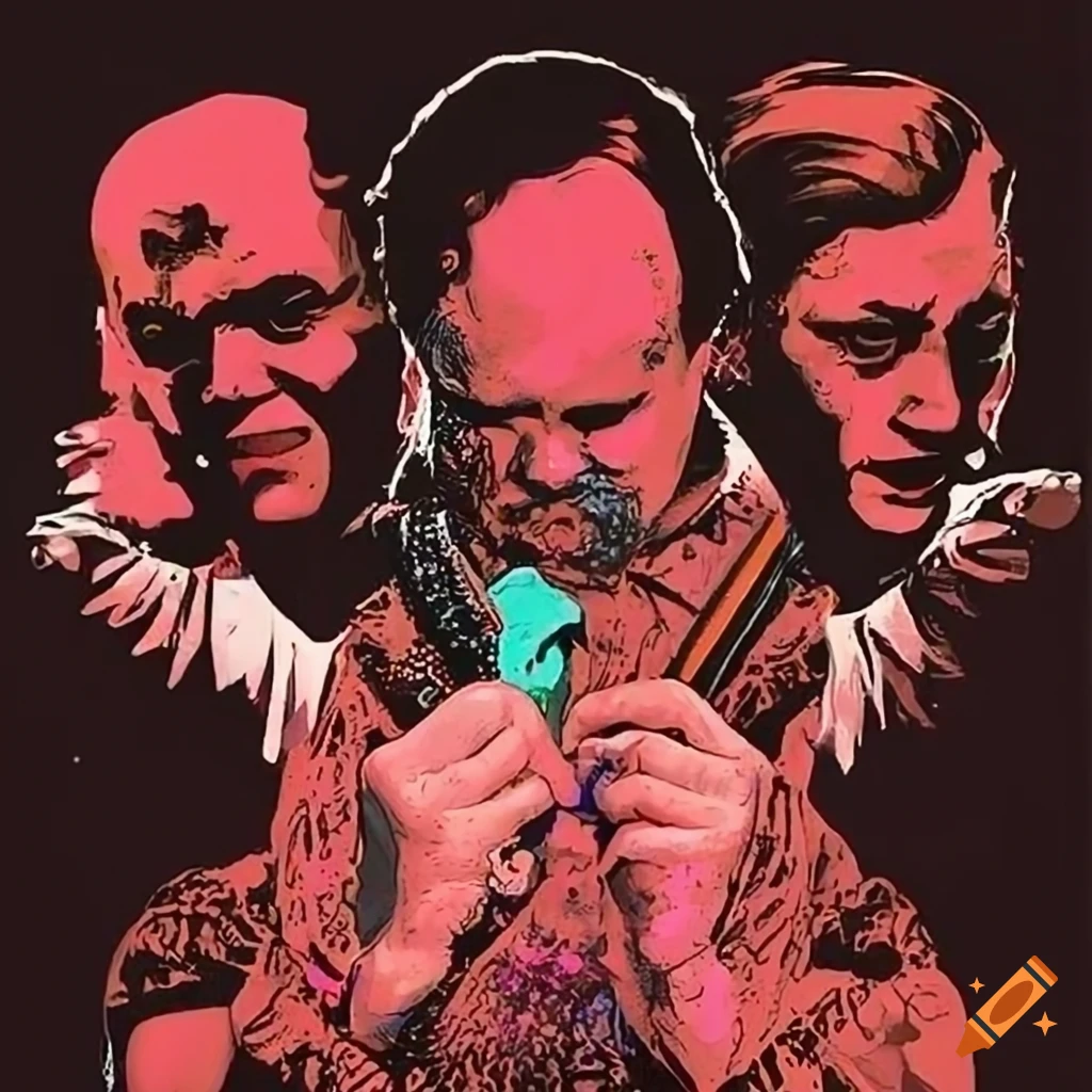Frank Kozik style concert poster featuring Cherubs, Season to Risk, TsuShiMaMiRe
