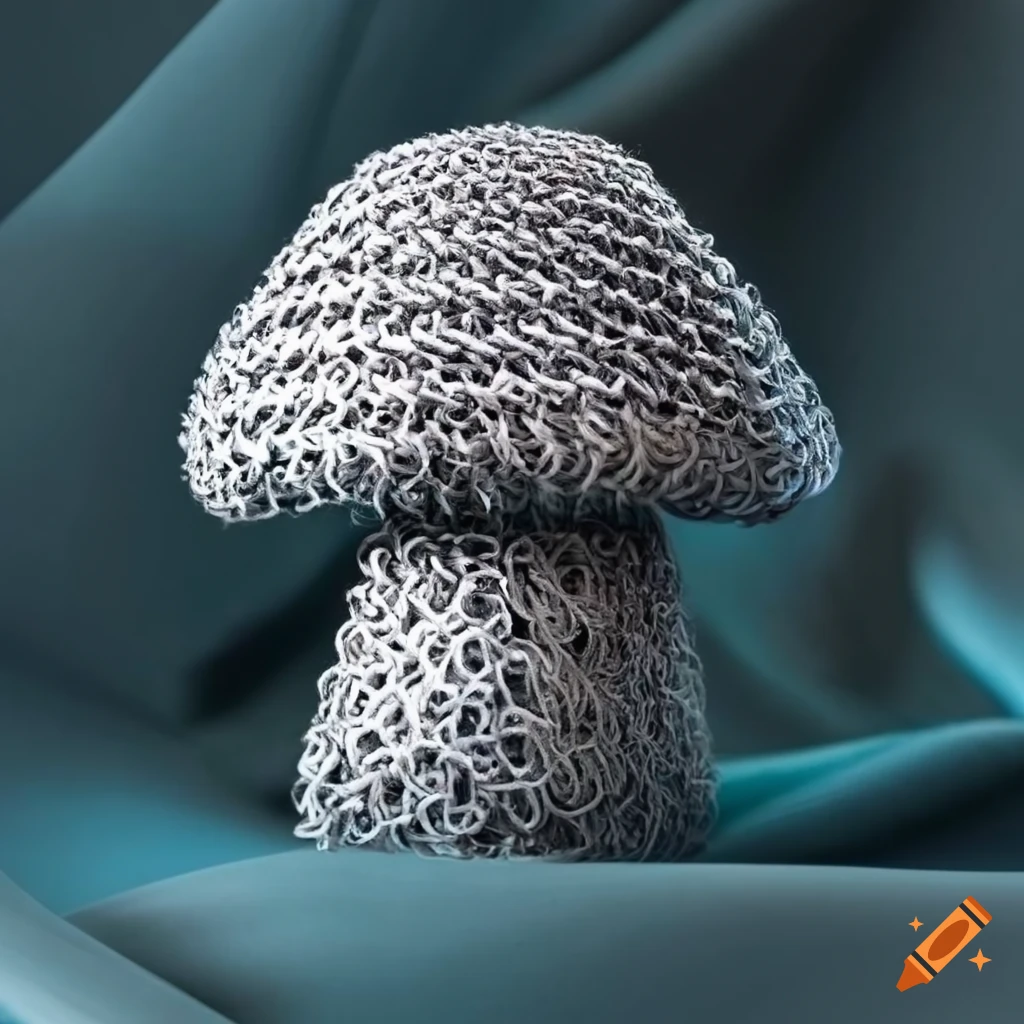 chainmail mushroom on silk background