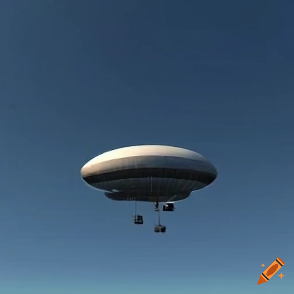 elliptical flying saucer airship in the sky