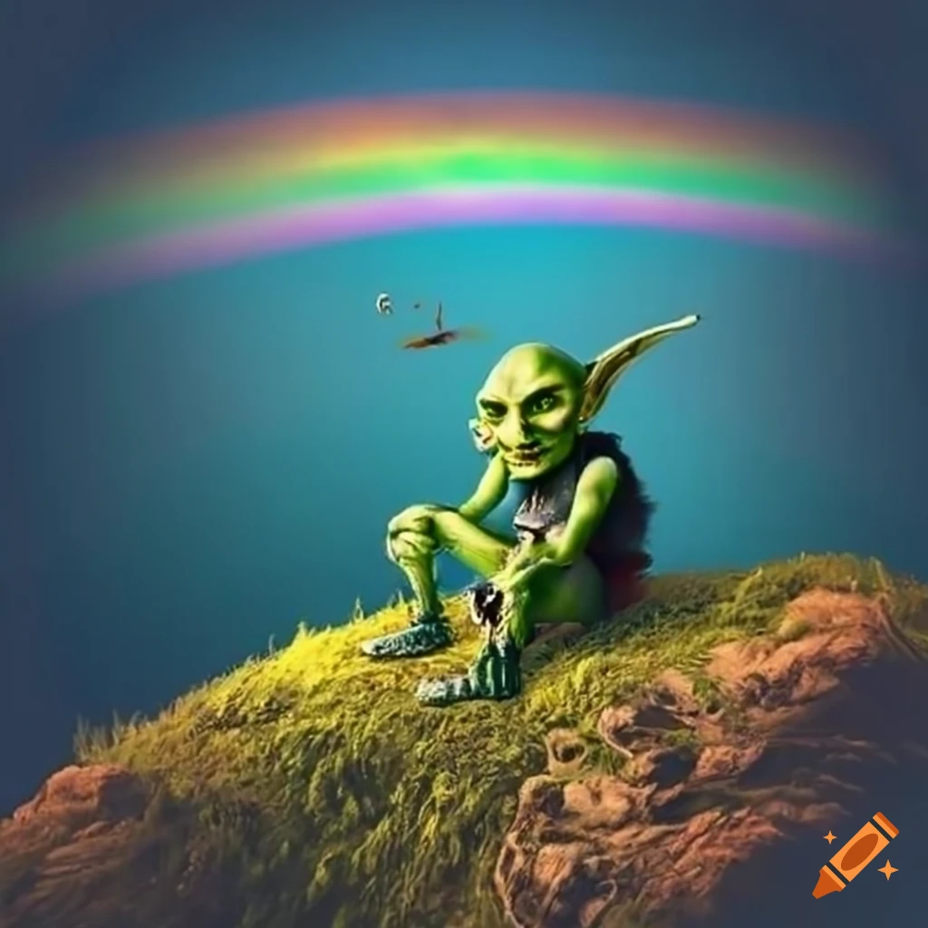 fantasy art of a goblin smoking a pipe