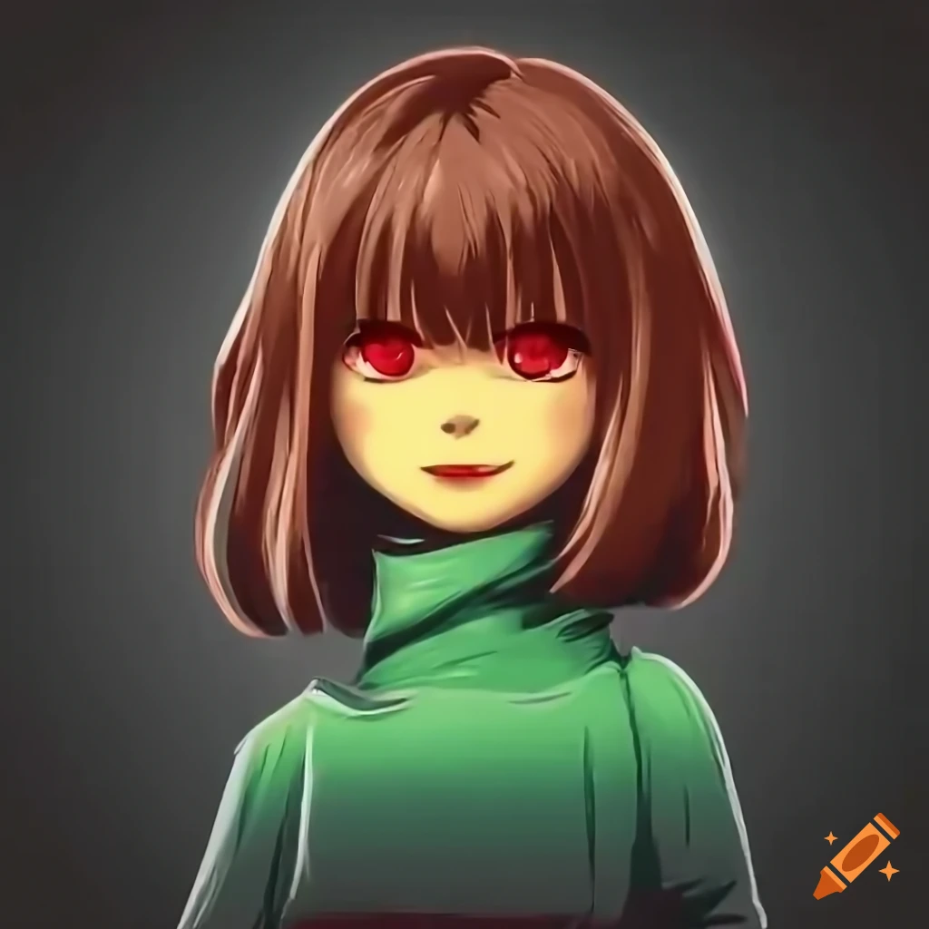 Chara(undertale), artistic composition, good color theory, threatening,  walking towards viewer, glowing red eyes, confident smirk, clear face, boss  fight, cyberpunk, alley, refined, sharpened detail, high quality, 4k