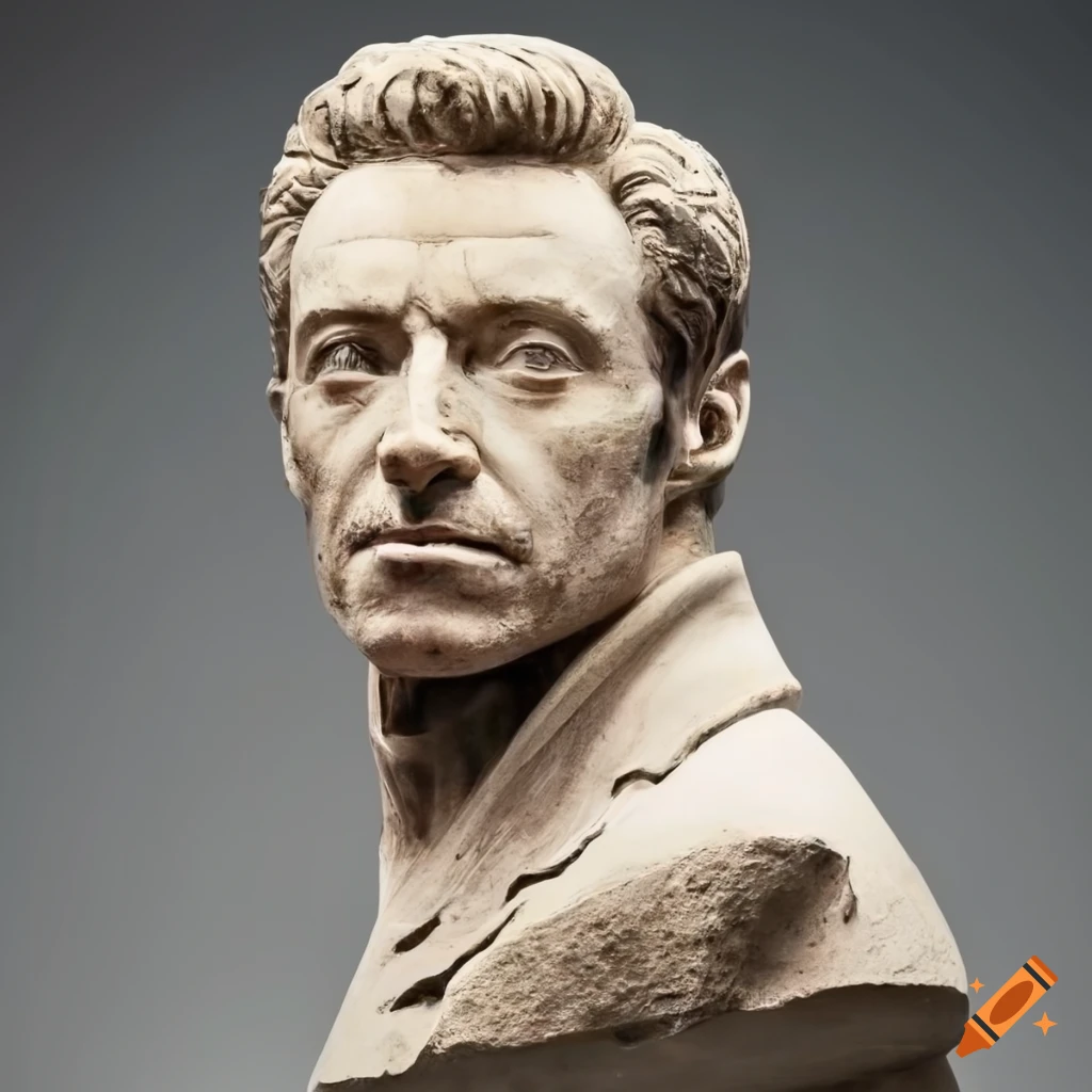 Greek stone sculpture of a famous actor