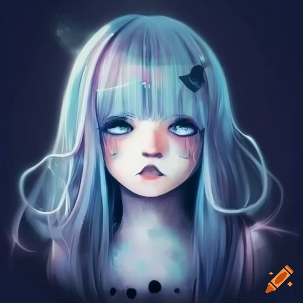 Cute ghost girl illustration on Craiyon