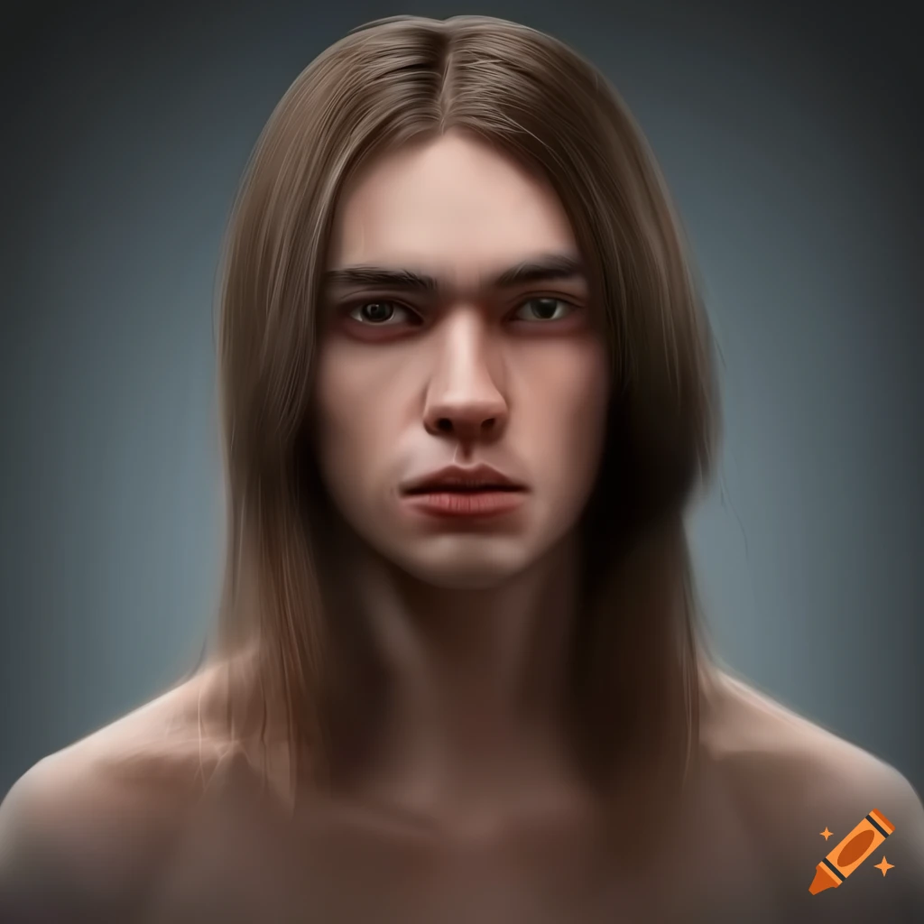 photorealistic portrait of a Russian man with intense look