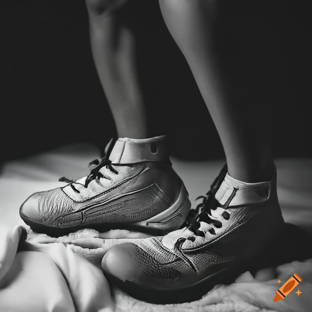 close-up of a MMA fighter's feet walking on a cozy blanket