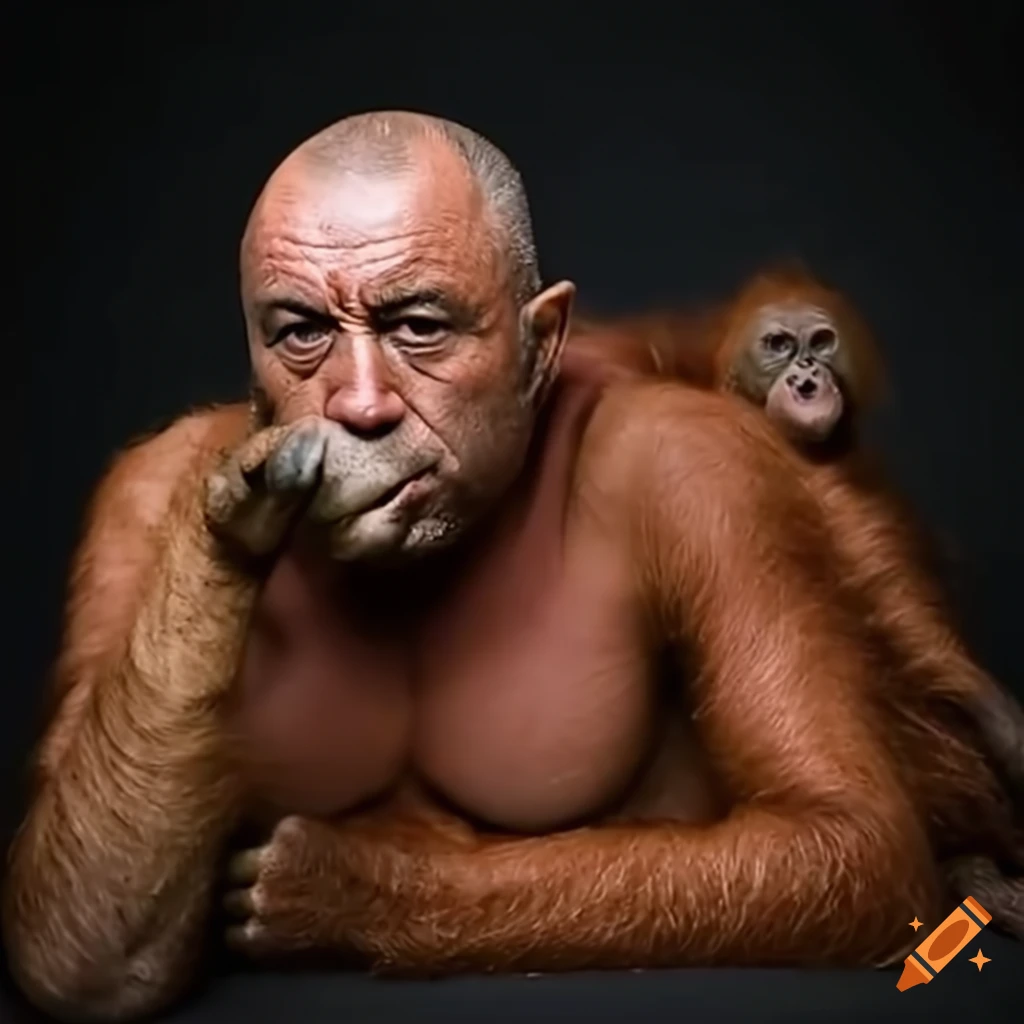 realistic depiction of an Orangutan on Joe Rogan Experience podcast