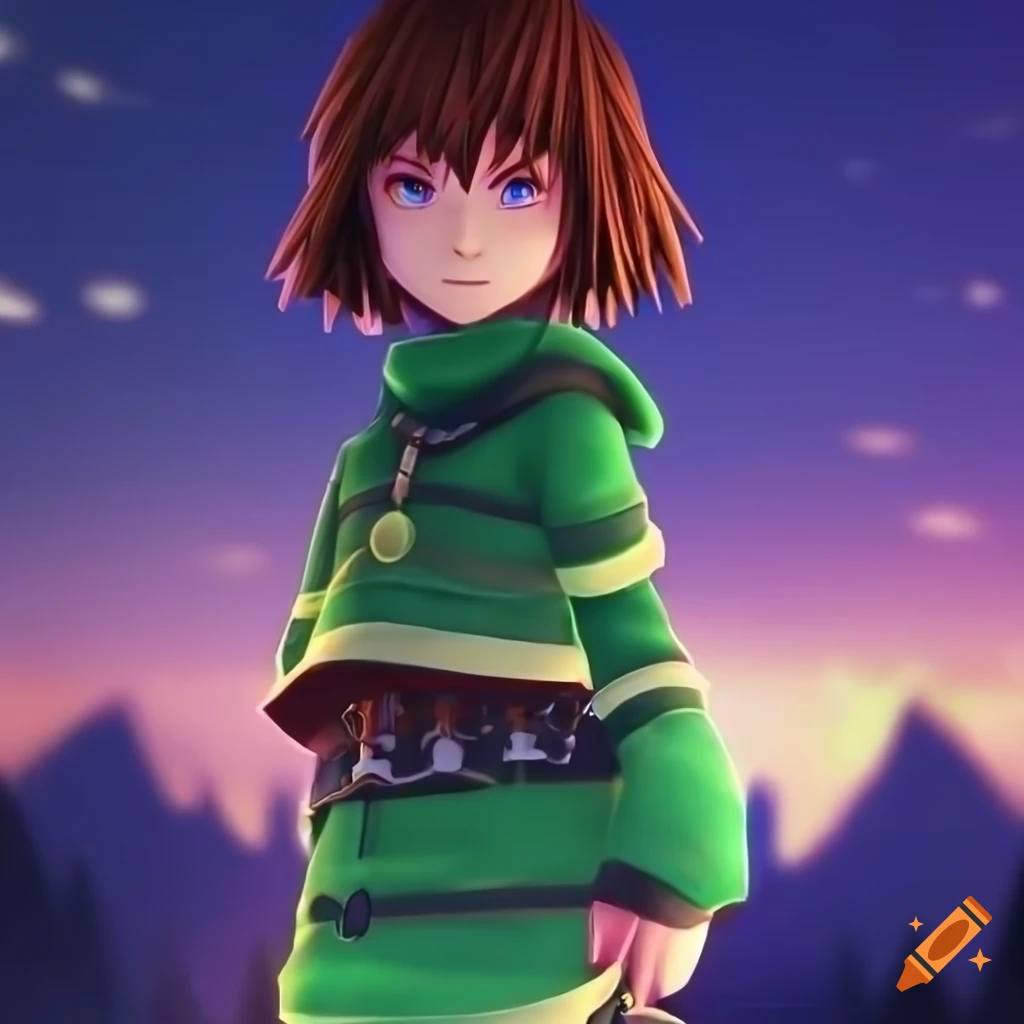 Angry frisk character from undertale on Craiyon