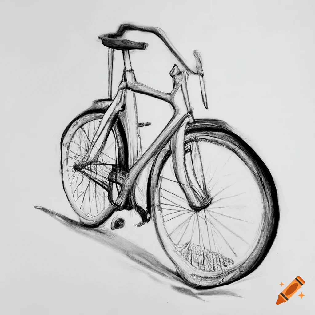 Flat sketch detailed modern bicycle bike Vector Image