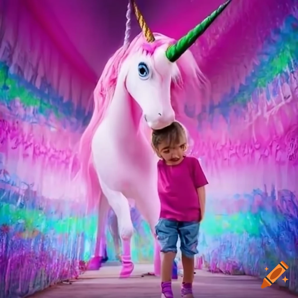 child wearing pink unicorn pajamas