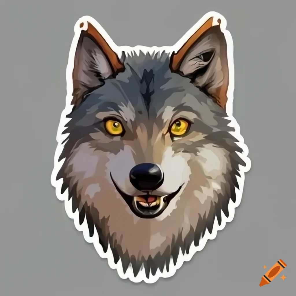 Stickers rétro luminescent tête de loup