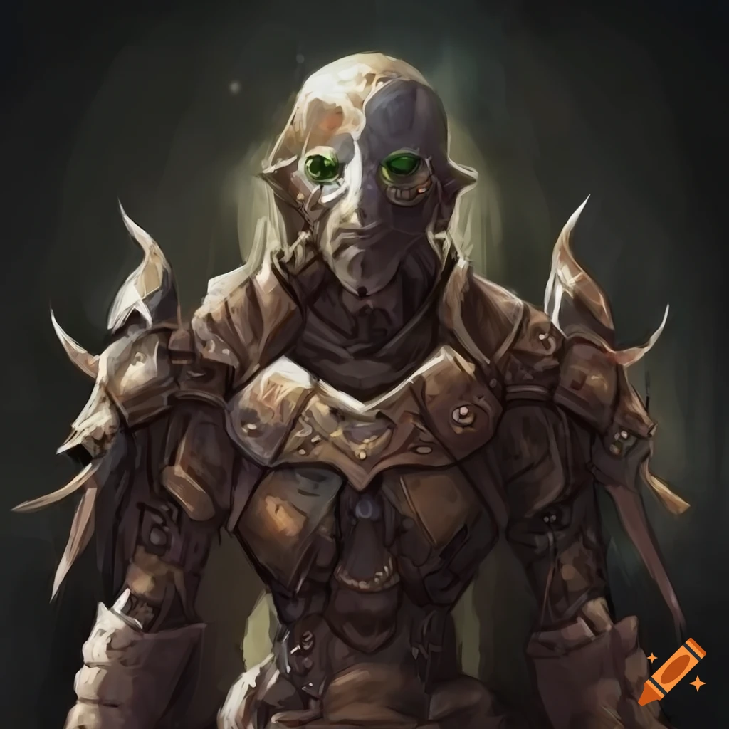 detailed artwork of a warforged character