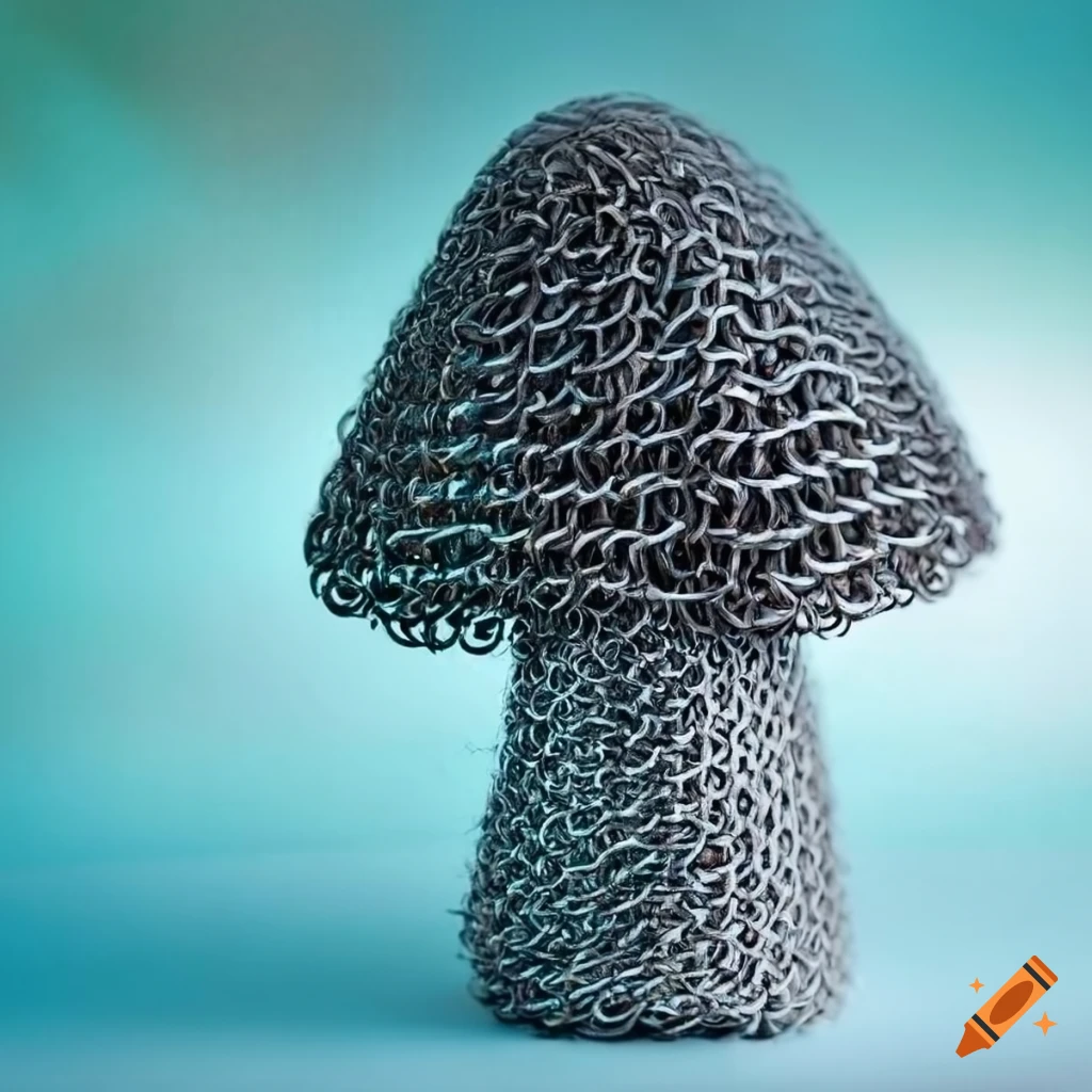 chain mail mushroom on silk