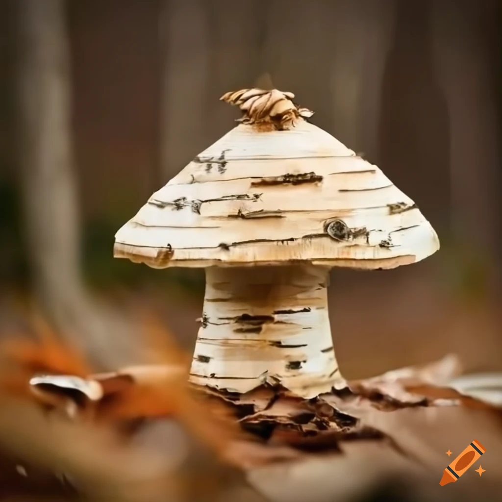 birch bark mushroom sculpture