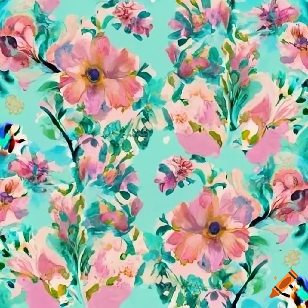 Pastel floral seamless pattern on Craiyon
