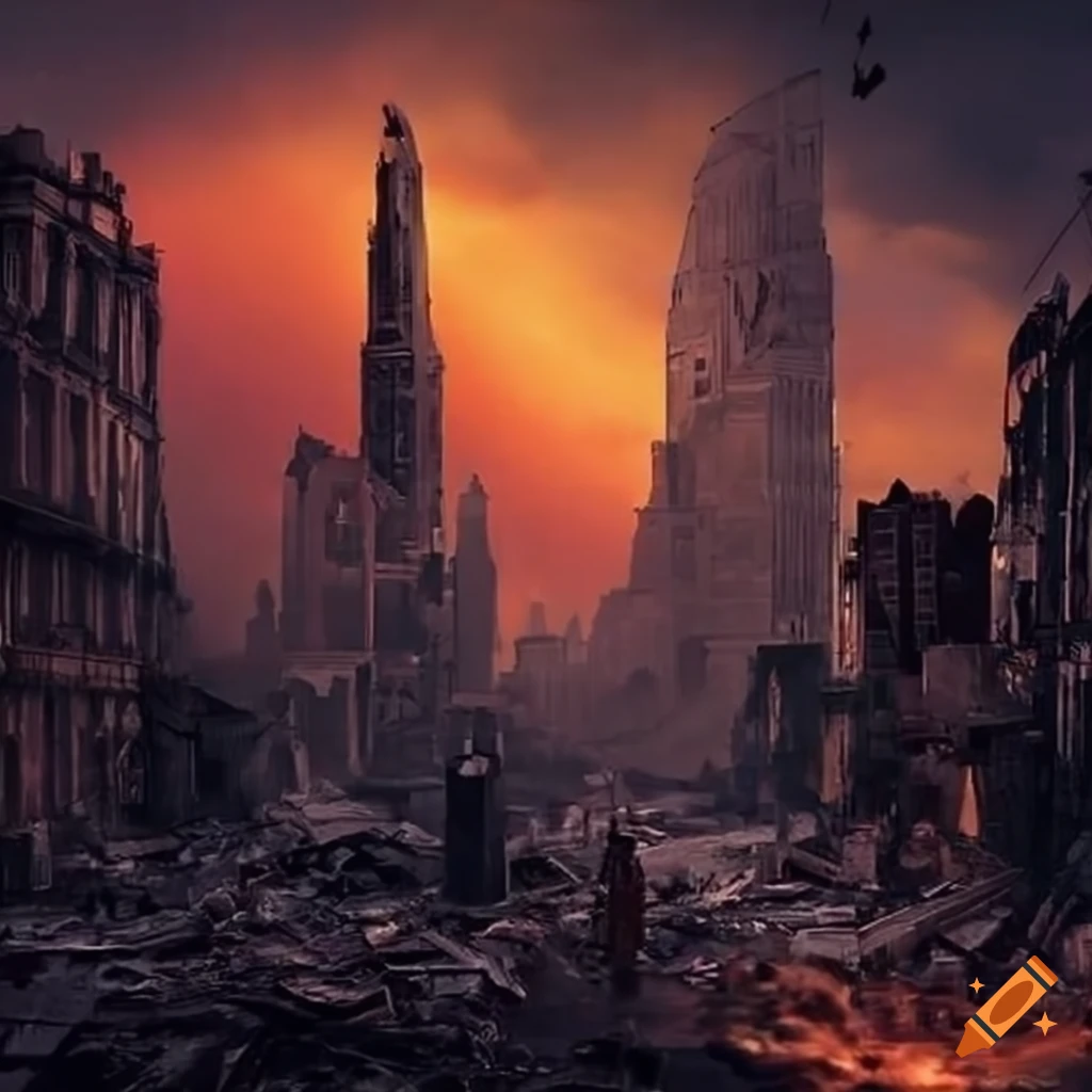 image of a destroyed city