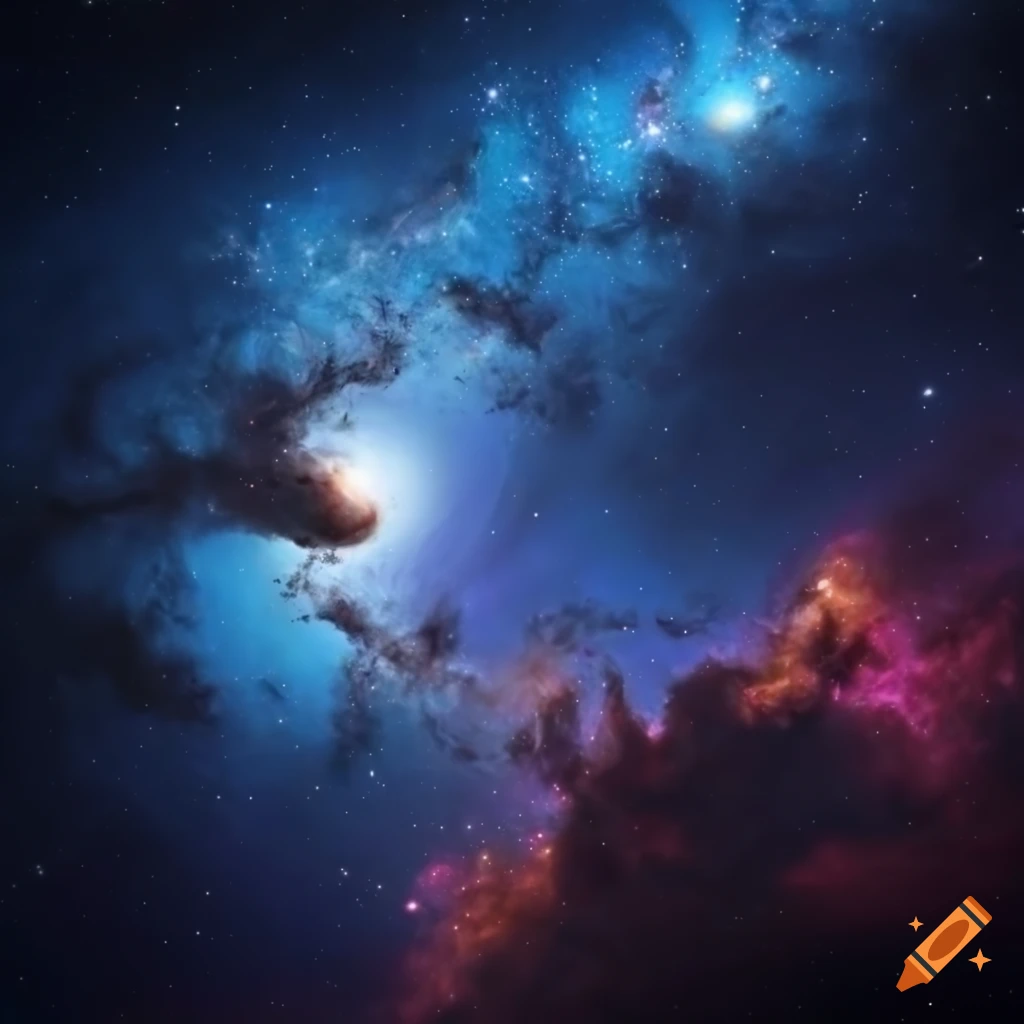 hyper detailed space landscape with galaxies and nebulas