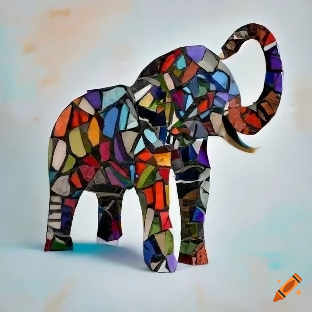 mosaic art of an elephant