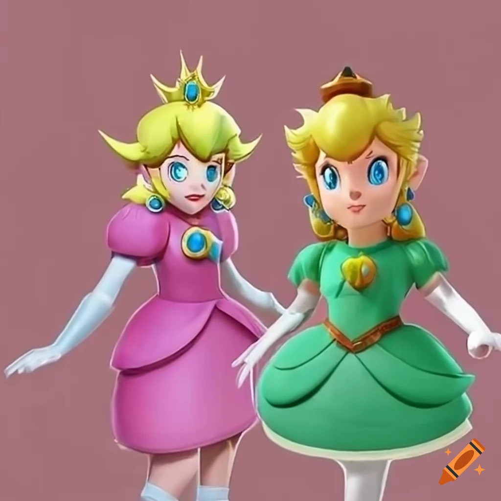 Princess peach and link swap costumes on Craiyon