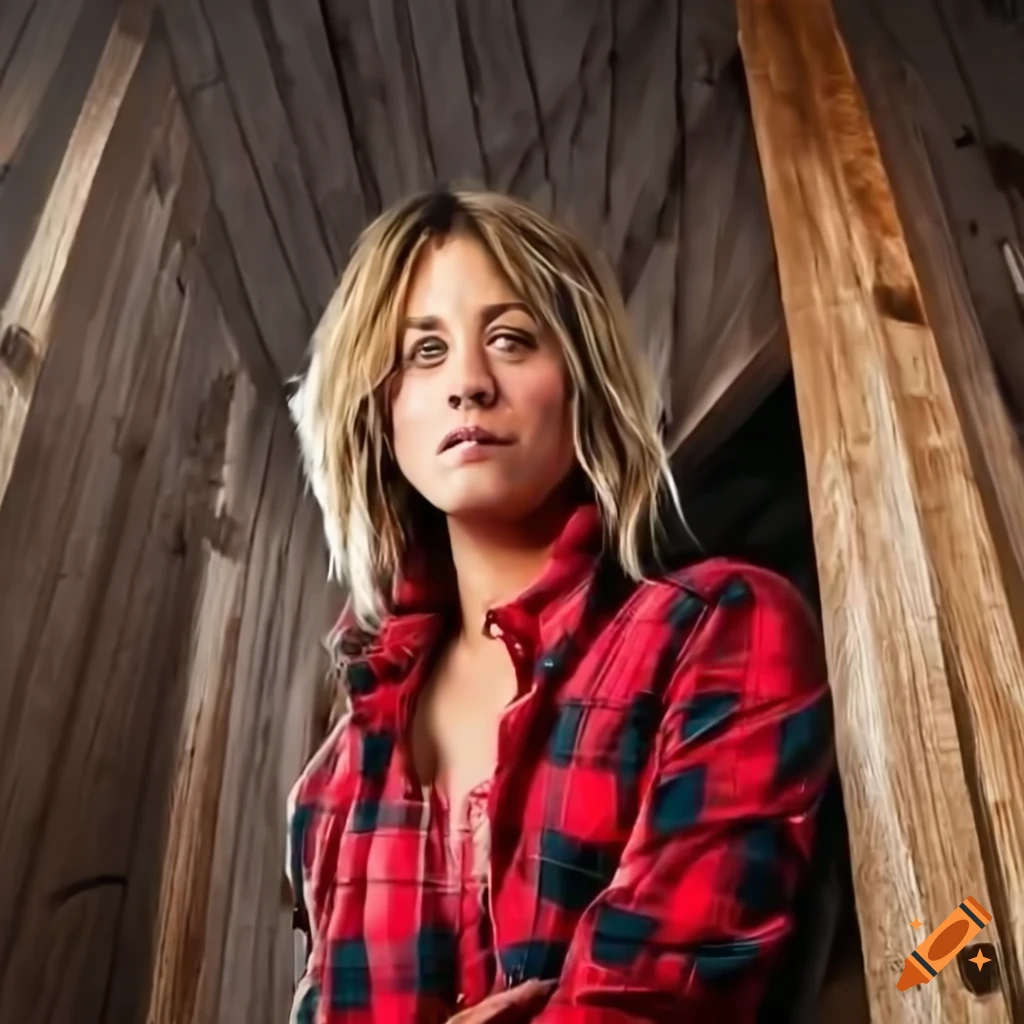 cowgirl looking through barn door