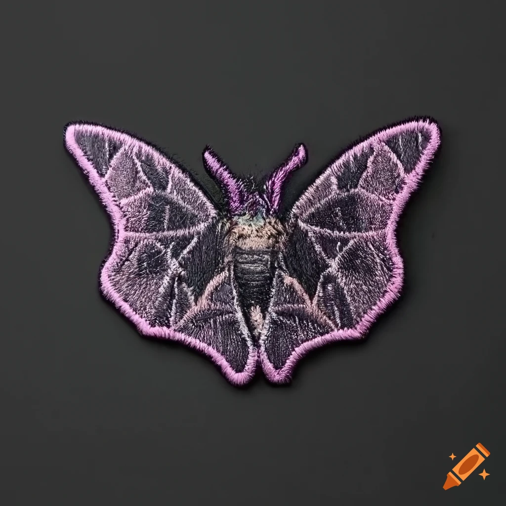 noir graphic design patch of a moth