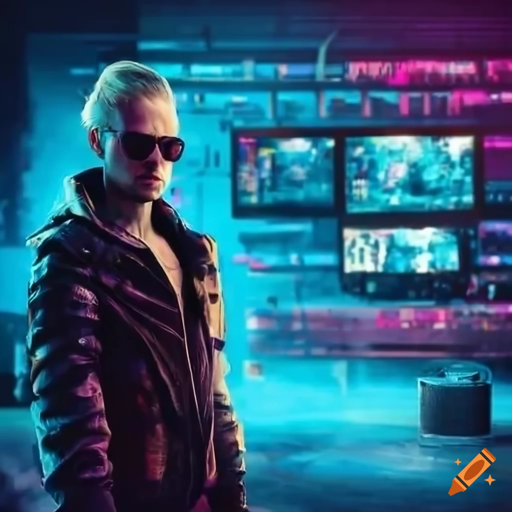 Cyberpunk Guy Sharp Swords Street Lights Laptop Hd Kd vrogue.co