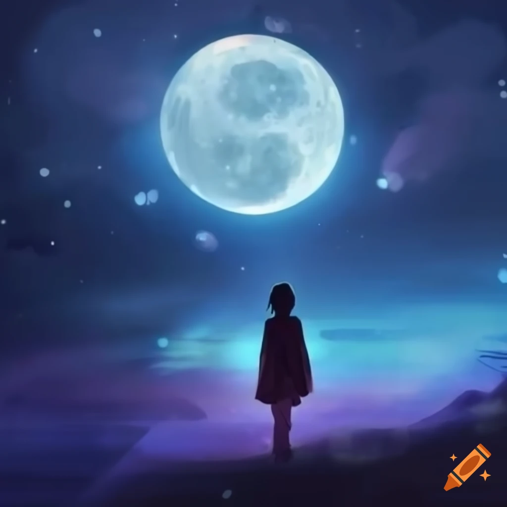 Sailor Moon Mangaka Lunar eclipse Anime, girl watching moonlight  transparent background PNG clipart | HiClipart